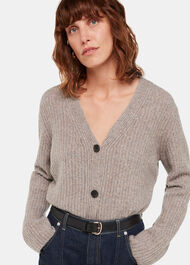 Wool Mix Rib Cardigan